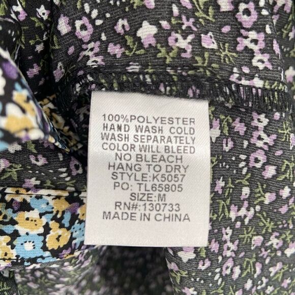 Umgee Mixed Floral Print Western Yoke Collared Snap Front Shirt Medium - Picture 10 of 11